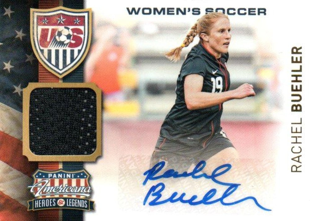 2012 PANINI Americana Rachel Buehler Autograph and Event Worn Material card numbered 32 of 59