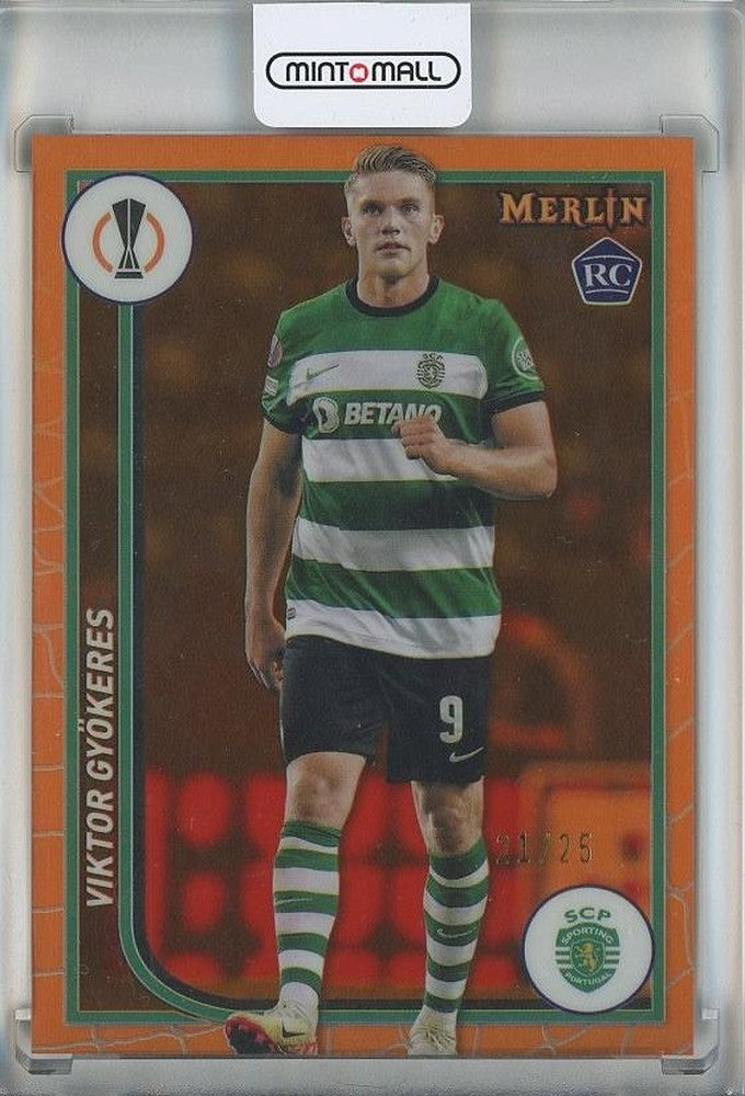 2024-25 Merlin UEFA Club Competitions Viktor Gyokeres rookie card orange #17821/25 Sporting Clube