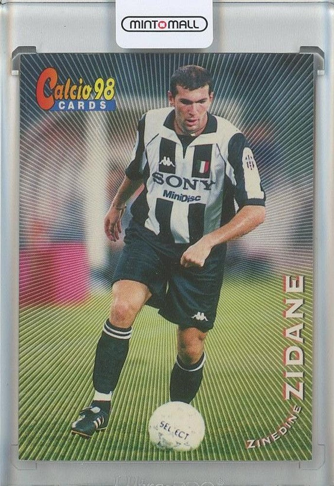 1997-98 Panini Calcio trading card featuring Zinedine Zidane in Juventus kit, card number 64