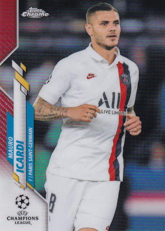 2019-20 Topps Chrome UEFA Champions League Paris Saint-Germain Mauro Icardi Base Red last numbered 10 of 10 card