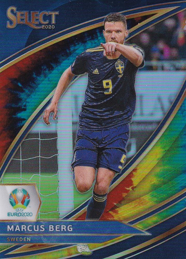 2020 Panini Select UEFA Euro Preview Marcus Berg Sweden Base Nameplate Color Variation Field Level Tie-Dye card
