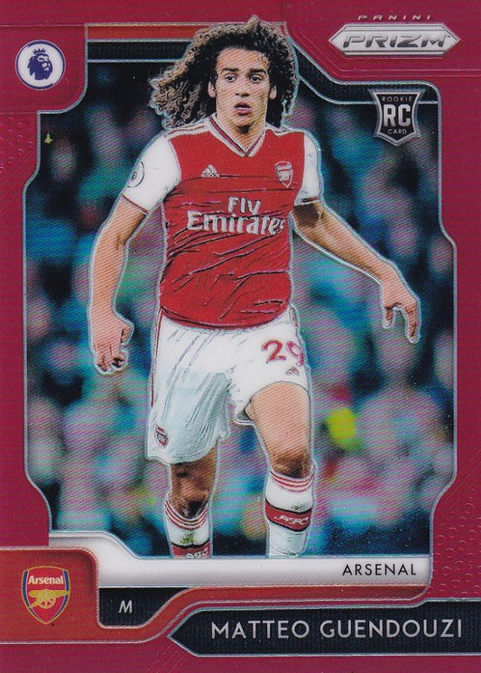 2019-20 Panini Prizm Premier League Arsenal Matteo Guendouzi Base Red Parallel card number 079 out of 149
