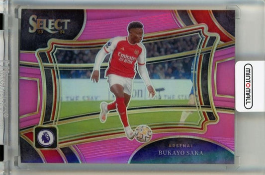 2023-24 Select English Premier League trading card featuring Bukayo Saka in Pink serial #20207/99