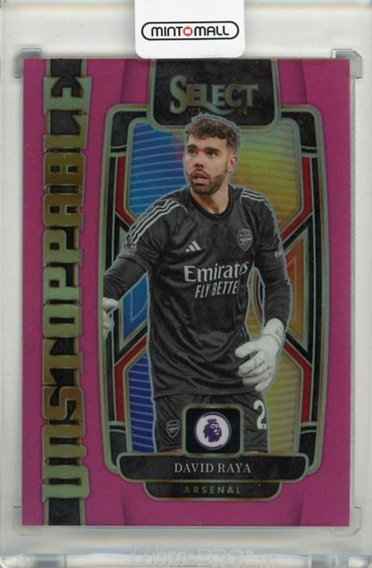 2023-24 Select English Premier League David Raya Unstoppable Pink trading card numbered 220/25