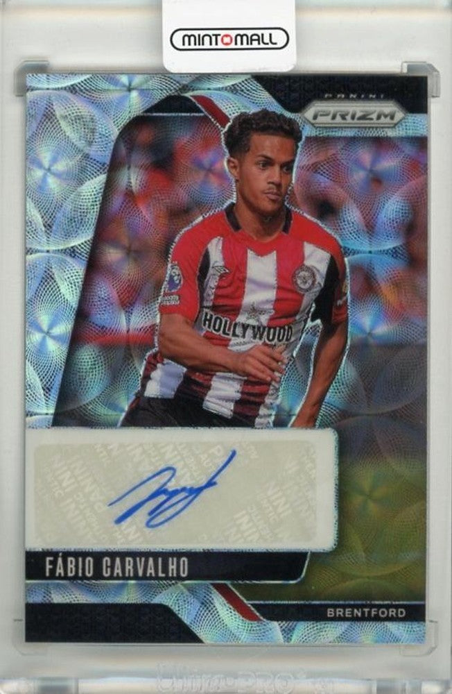 2024-25 Panini Prizm English Premier League trading card featuring Fabio Carvalho with autograph number 27
