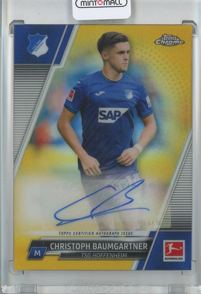 2021-22 TOPPS CHROME BUNDESLIGA Christoph Baumgartner base autograph gold card from TSG Hoffenheim