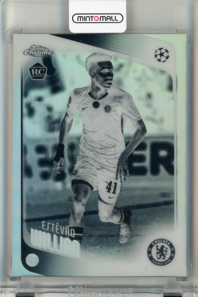 2025-26 Topps Chrome UEFA Club Competitions Estevao Willian Negative Refractors rookie card number 66