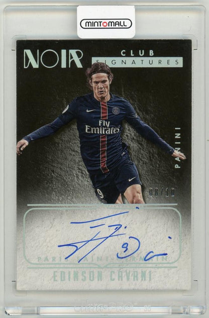 2016 Panini Noir Edinson Cavani Club Signatures Platinum serial 8 of 10 Paris Saint-Germain trading card