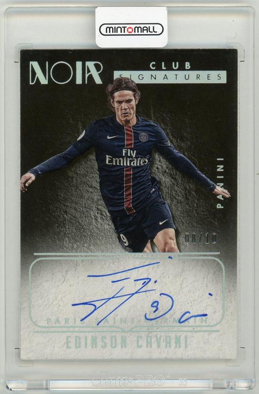 2016 Panini Noir Edinson Cavani Club Signatures Platinum serial 8 of 10 Paris Saint-Germain trading card