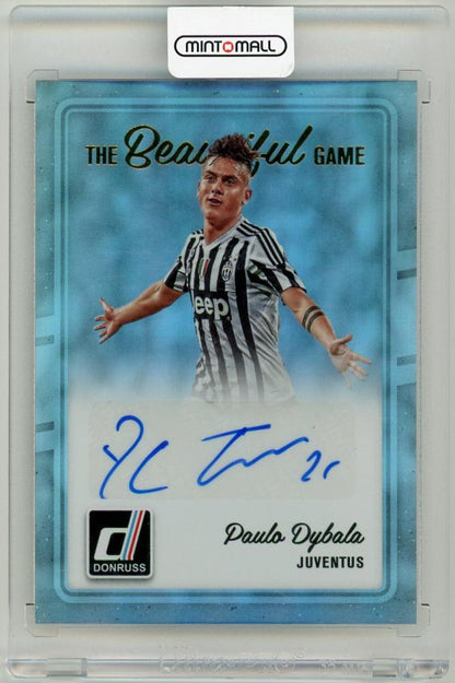 2016-17 Panini Donruss Paulo Dybala The Beautiful Game autographed football card from Juventus