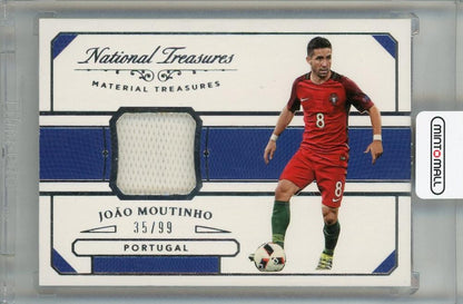 2018 Panini National Treasures Joao Moutinho Material Treasures soccer card #835/99 from Portugal