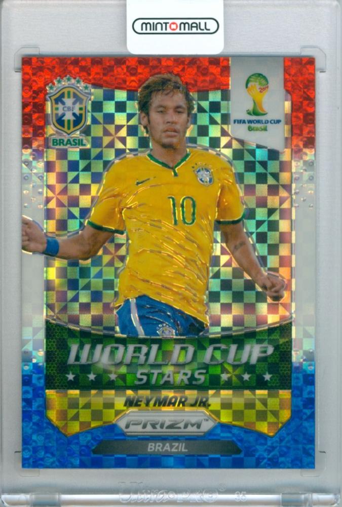 2014 Panini Prizm World Cup Neymar Jr #7 trading card Red White Blue Prizm Parallel