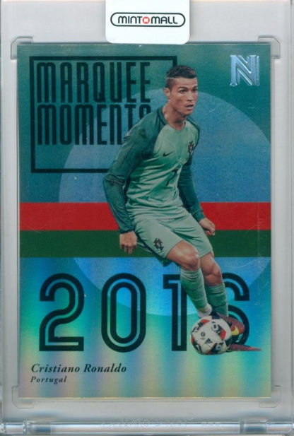 2017 Panini Nobility trading card featuring Cristiano Ronaldo with #9 Marquee Moments designation