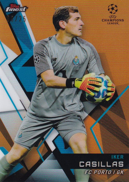 2018-19 Topps Finest UEFA Champions League FC Porto Iker Casillas Base Orange Parallel Card 08 of 25