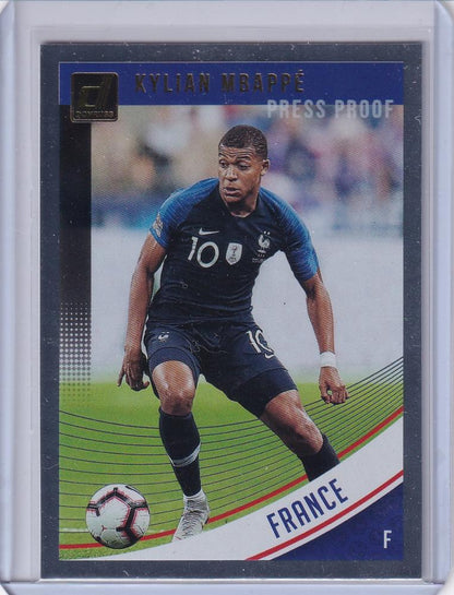 2018-19 Donruss France Kylian Mbappe Base Press Proof Silver serial numbered trading card