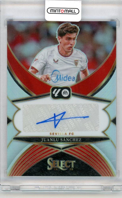 2024-25 PANINI SELECT Juanlu Sanchez autographed trading card from Sevilla, front view