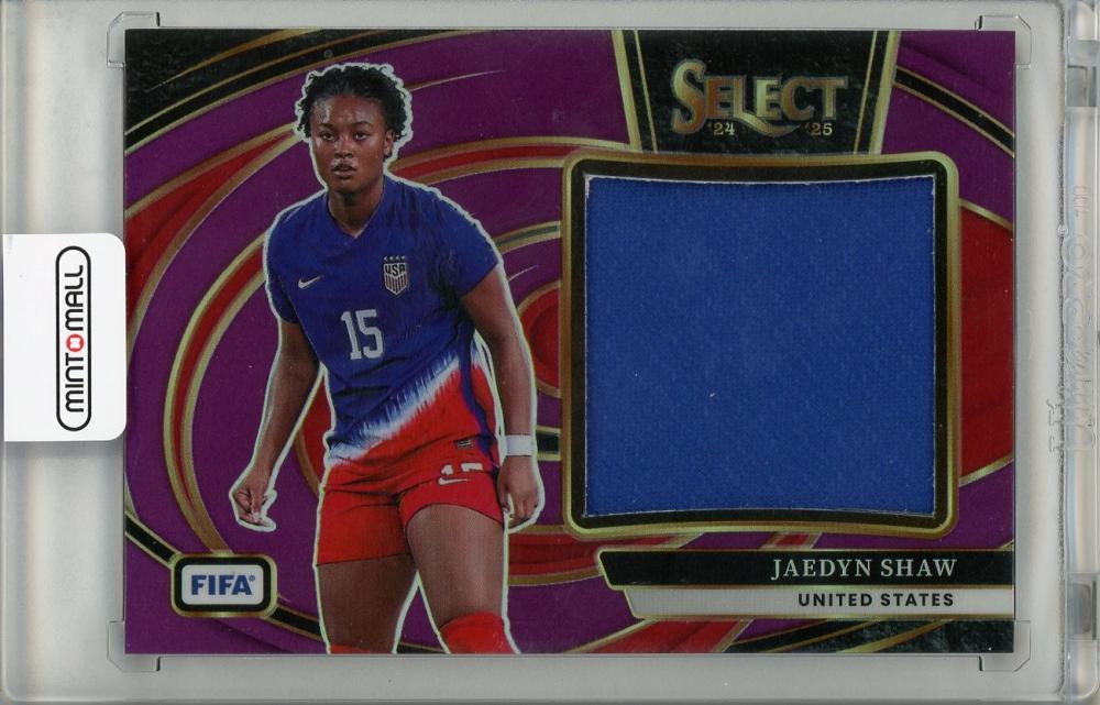 2024-25 PANINI SELECT PRIZM Jaedyn Shaw patch card serial number 21 out of 49 from the United States