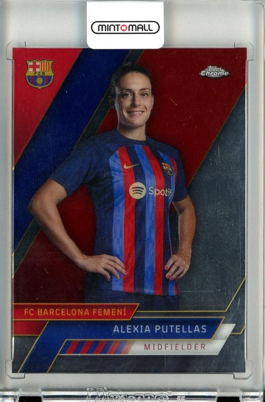 2022-23 Topps Chrome Team Set FC Barcelona Alexia Putellas #8 Base card with minor stain on back