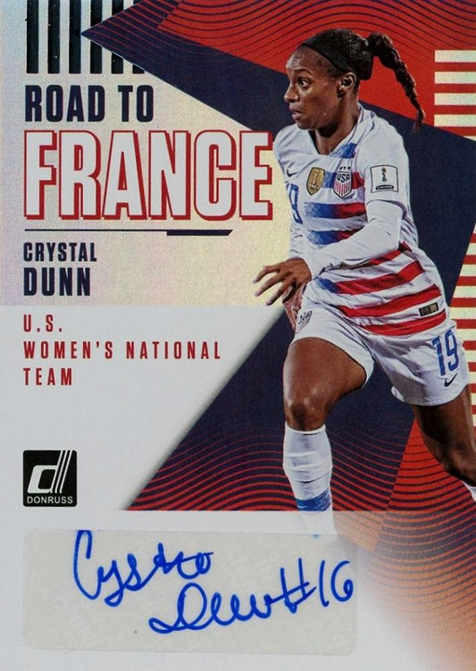 2018-19 Panini Donruss Crystal Dunn Road to France Autographed trading card number 8