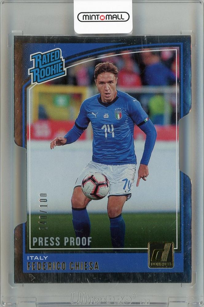 2018-19 PANINI Donruss Press Proof Die Cuts trading card #192 of Federico Chiesa numbered 040 out of 100