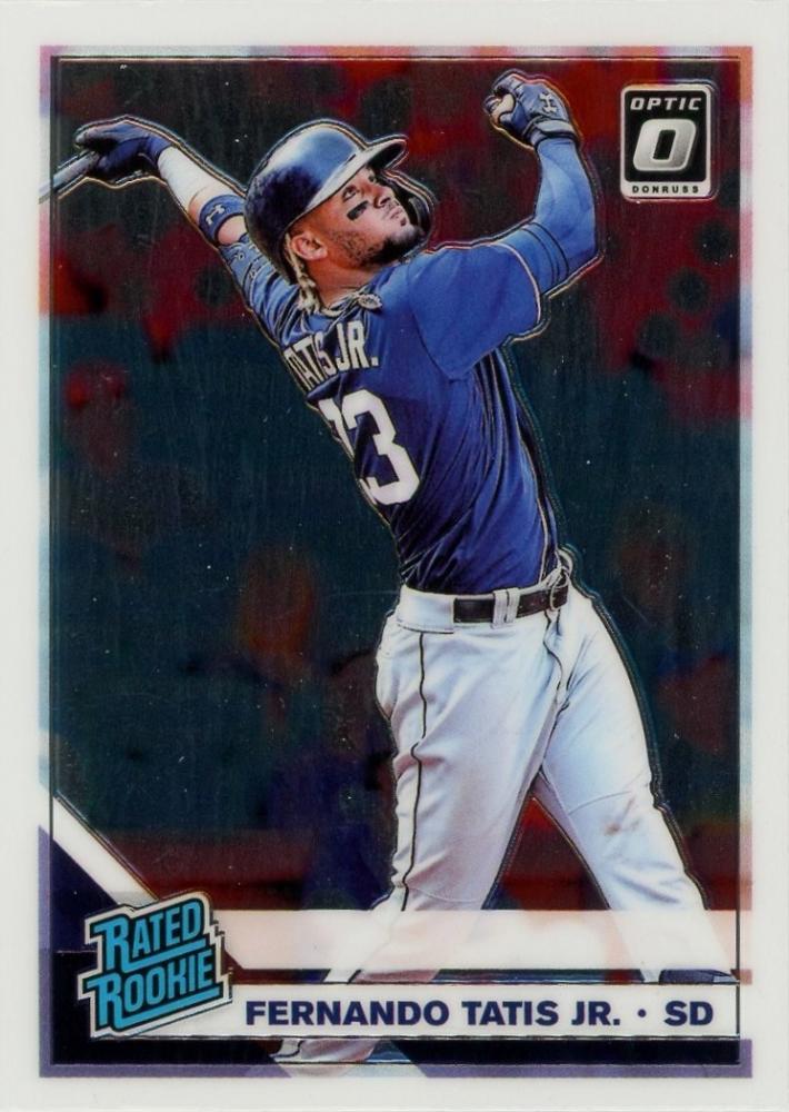 2019 Panini Donruss Optic Fernando Tatis Jr. Base Rookie Card number 84 showing player image and details