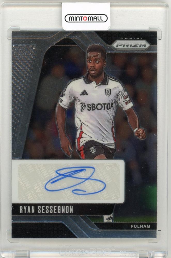 2024-25 Panini Prizm Premier League trading card featuring Ryan Sessegnon with SignatureS-RS from Fulham