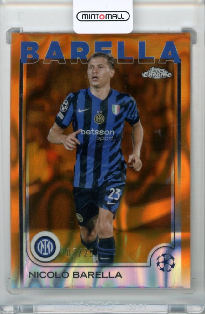 2024-25 Topps Chrome Uefa Club Competition Nicolo Barella #23 Base Orange Lava Refractor Parallel FC Internazionale Milano