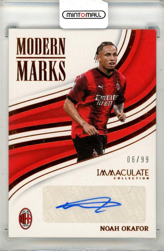 2023-24 Panini Immaculate Collection Soccer Noah Okafor Autograph card numbered 06 of 99