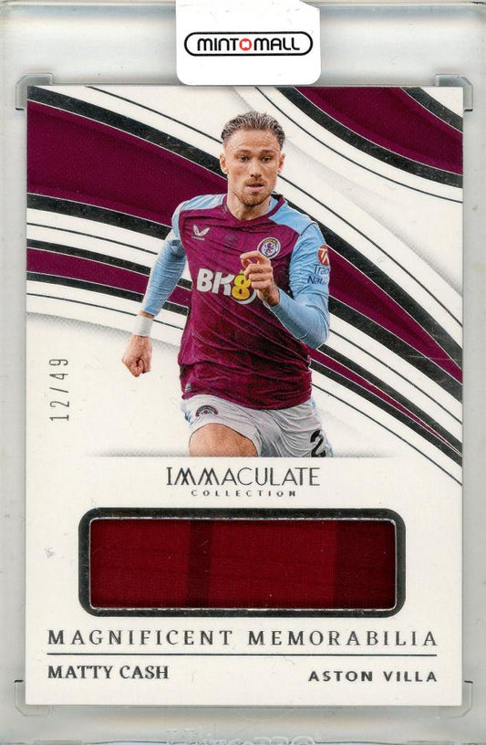 2023-24 Panini-Immaculate Collection Soccer Jersey of Matty Cash numbered 12 out of 49