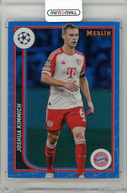 2023-24 TOPPS Merlin UEFA Club Competitions Joshua Kimmich Blue Refractors #431 serial 01/75 card