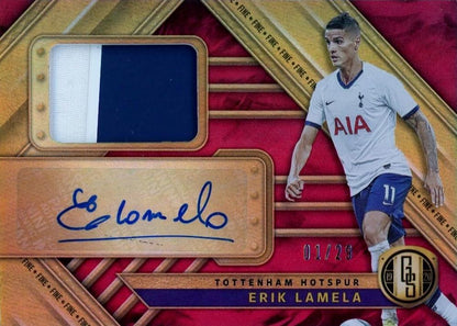 2019-20 Panini FIFA Gold Standard Erik Lamela Aurum Autographs Fine limited edition trading card #16 01/29
