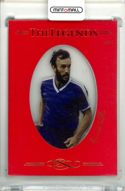 2012 Futera Unique Soccer Ricardo Villa #LEG23 Limited Edition The Legends trading card with visible damage