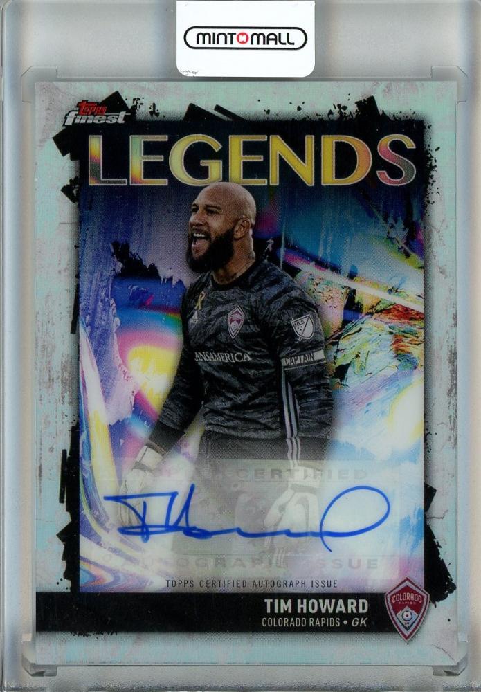 2024 Topps Finest MLS Tim Howard autograph card featuring Colorado Rapids player in team jersey