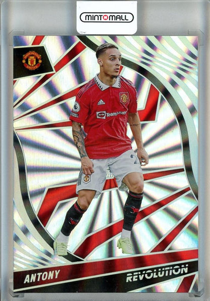 2022-23 Panini Revolution Antony Sunburst trading card #1778/50 featuring Manchester United player Antony