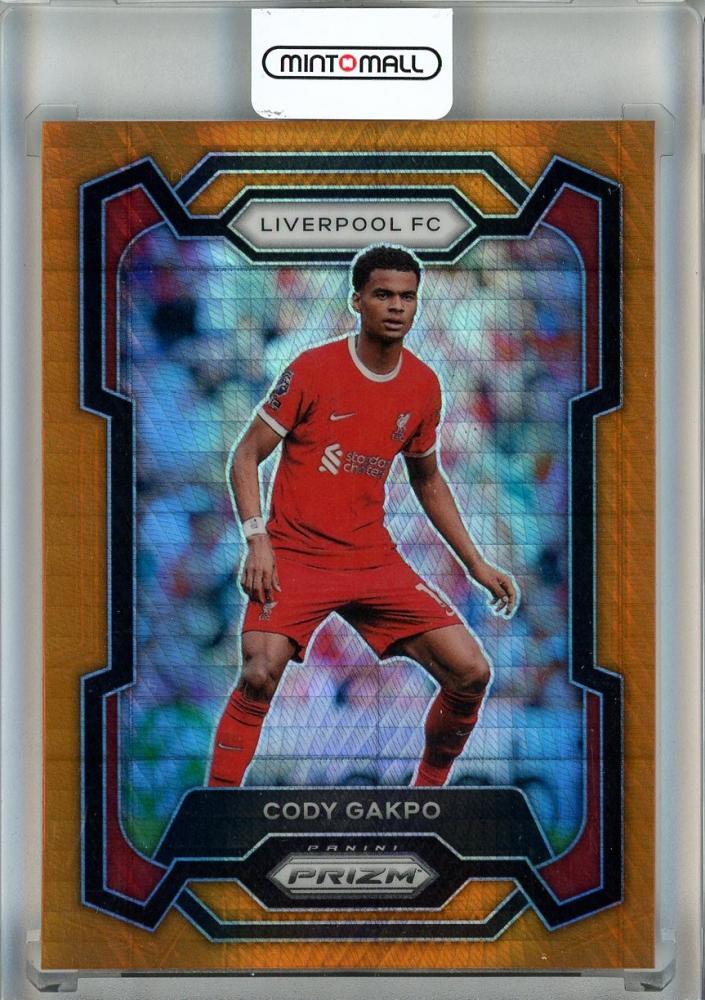 2023-24 Panini Prizm English Premier League Cody Gakpo Orange Hyper #77 trading card Liverpool FC
