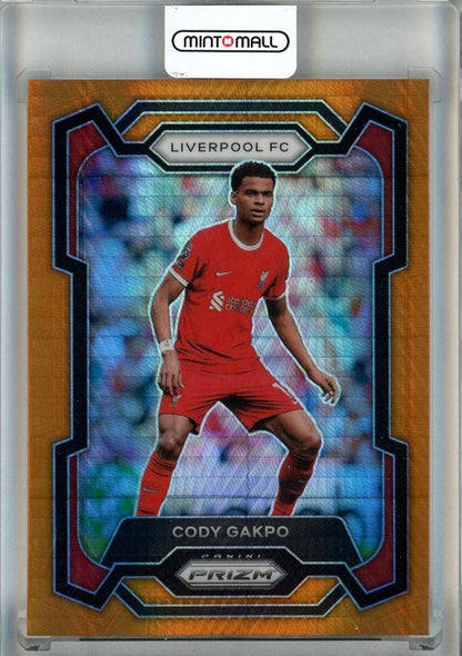 2023-24 Panini Prizm English Premier League Cody Gakpo Orange Hyper #77 trading card Liverpool FC