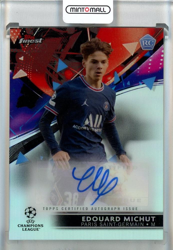 2021-22 Topps Finest UEFA Champions League Edouard Michut Autograph card #BAEM Paris Saint-Germain
