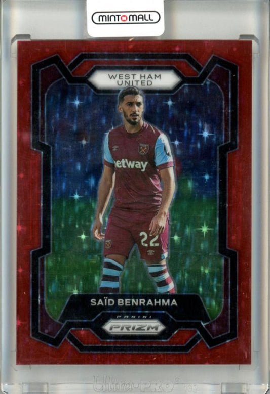 2023-24 Panini Prizm Premier League Said Benrahma #217 Prizms Red Stars card numbered 25 out of 25