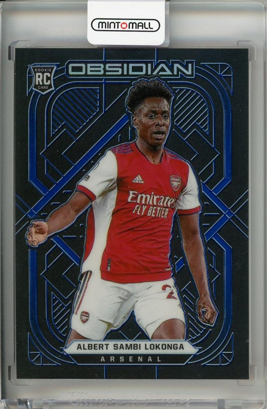 2021-22 PANINI OBSIDIAN Arsenal Albert Sambi Lokonga card #133 Electric Etch Blue serial 16 of 20