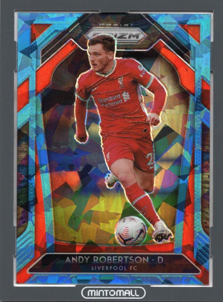 2020-21 PANINI PRIZM PREMIER LEAGUE Andy Robertson Blue Ice trading card serial 72 of 75