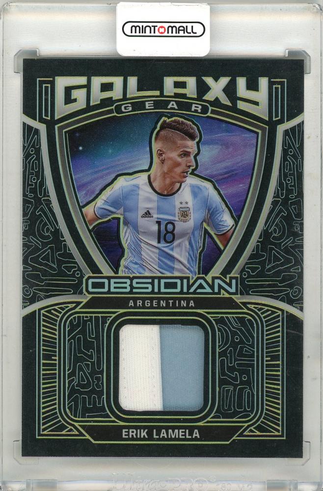 2021-22 Panini Obsidian Soccer Erik Lamela Jersey serial number 07/10 used sports collectible