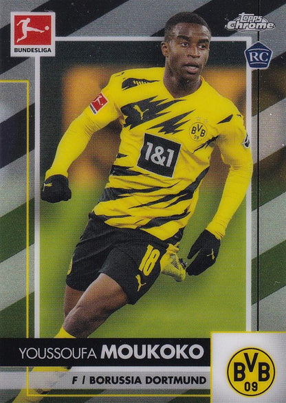 2020-21 Topps Chrome Bundesliga Borussia Dortmund Youssoufa Moukoko Base trading card
