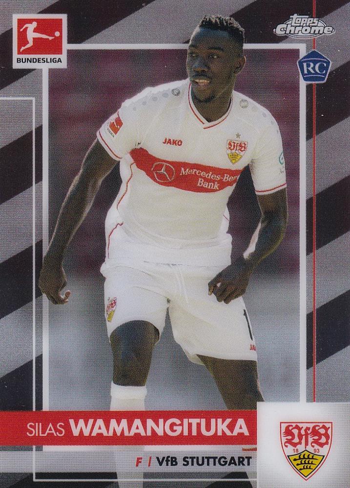 2020-21 Topps Chrome Bundesliga trading card of Silas Wamangituka from VfB Stuttgart base set