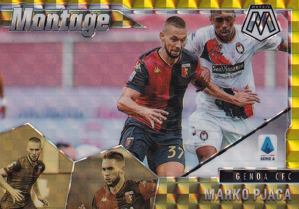 2020-21 Panini Mosaic Serie A Marko Pjaca Genoa CFC Gold parallel trading card number 09 of 10