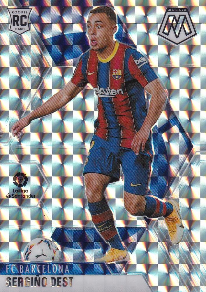 2020-21 Panini Mosaic La Liga FC Barcelona Sergino Dest Base Mosaic parallel trading card