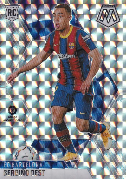 2020-21 Panini Mosaic La Liga FC Barcelona Sergino Dest Base Mosaic parallel trading card