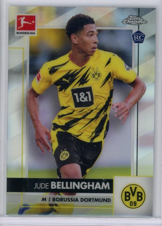 2020-21 Topps Chrome Bundesliga Borussia Dortmund Jude Bellingham Base Refractor Parallel trading card