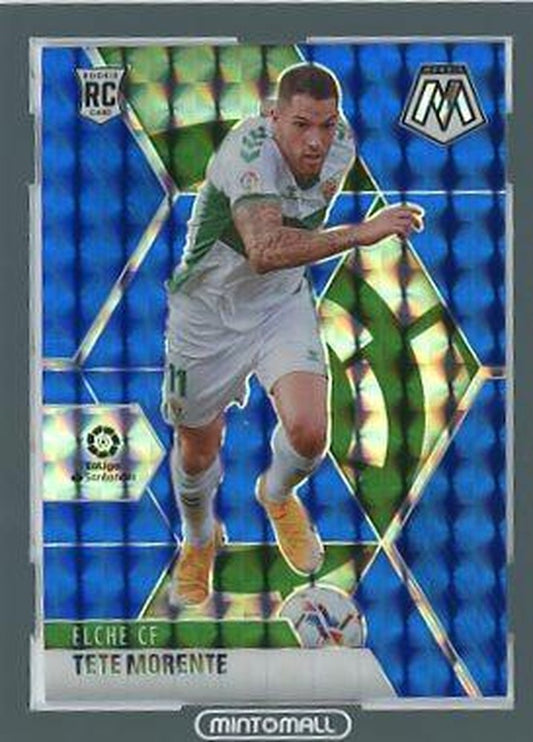 2020-21 Panini Mosaic LaLiga Tete Morente Blue trading card numbered 83 out of 99