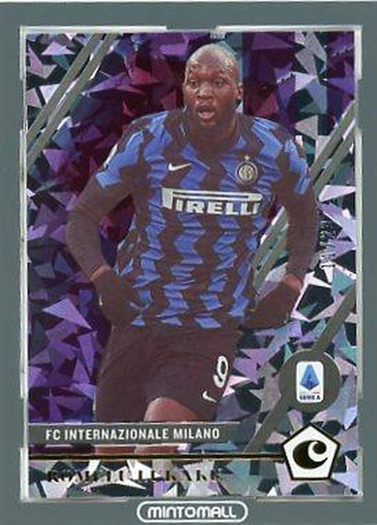 2020-21 Panini Chronicles Romelu Lukaku Serie A Cracked Ice trading card numbered 11 of 23