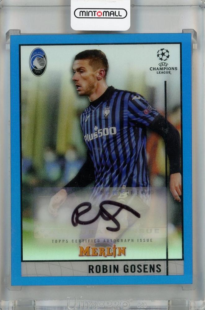 2020-21 Topps Merlin Chrome UEFA Champions League Robin Gosens Blue Refractor Autograph card #BCA-RGO01/75